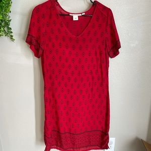 Red boho dress